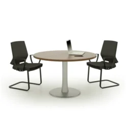Table de réunion ronde 2/4 places Léandre Manager - piétement central - plateau mélaminé