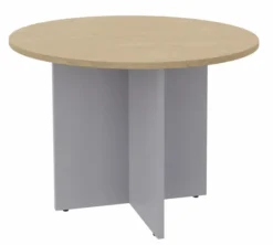 Table de réunion ronde 4 places Majesty - Ø 100 cm - pied croix