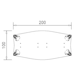 Table de réunion tonneau 8 places Epure - l. 200 x pr. 100 cm - 4 pieds
