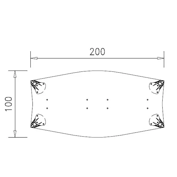 Table de réunion tonneau 8 places Epure - l. 200 x pr. 100 cm - 4 pieds