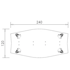 Table de réunion tonneau 10 places Epure - l. 240 x pr. 120 cm - 4 pieds