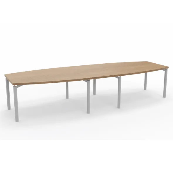 Table de réunion tonneau 12 places Alliance - 350 x 120 cm - piétement époxy - plateau mélaminé