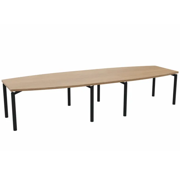 Table de réunion tonneau 12 places Alliance - 350 x 120 cm - piétement époxy - plateau mélaminé