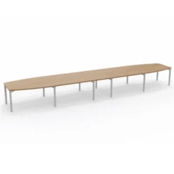 Table de réunion tonneau 20 places Alliance - 630 x 120 cm - piétement époxy - plateau mélaminé