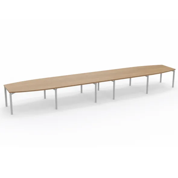 Table de réunion tonneau 20 places Alliance - 630 x 120 cm - piétement époxy - plateau mélaminé