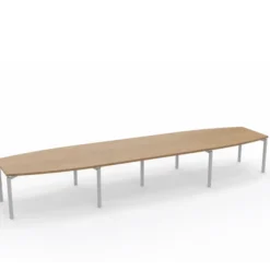 Table de réunion tonneau 16 places Alliance - 490 x 120 cm - piétement époxy - plateau mélaminé