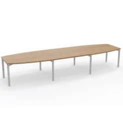 Table de réunion tonneau 14 places Alliance - 420 x 120 cm - piétement époxy - plateau mélaminé