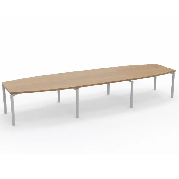 Table de réunion tonneau 14 places Alliance - 420 x 120 cm - piétement époxy - plateau mélaminé