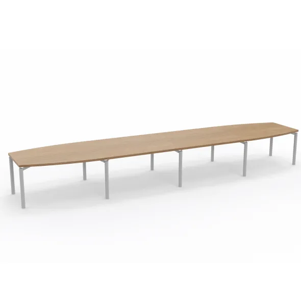 Table de réunion tonneau 18 places Alliance - 560 x 120 cm - piétement époxy - plateau mélaminé
