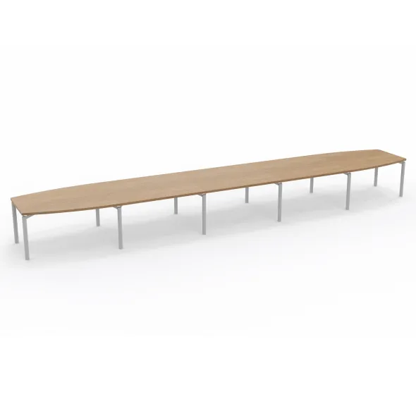 Table de réunion tonneau 22 places Alliance - 700 x 120 cm - piétement époxy - plateau mélaminé