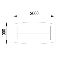 Table de réunion tonneau 6 à 8 places Majesty - l. 200 x pr. 100 cm - pieds panneaux