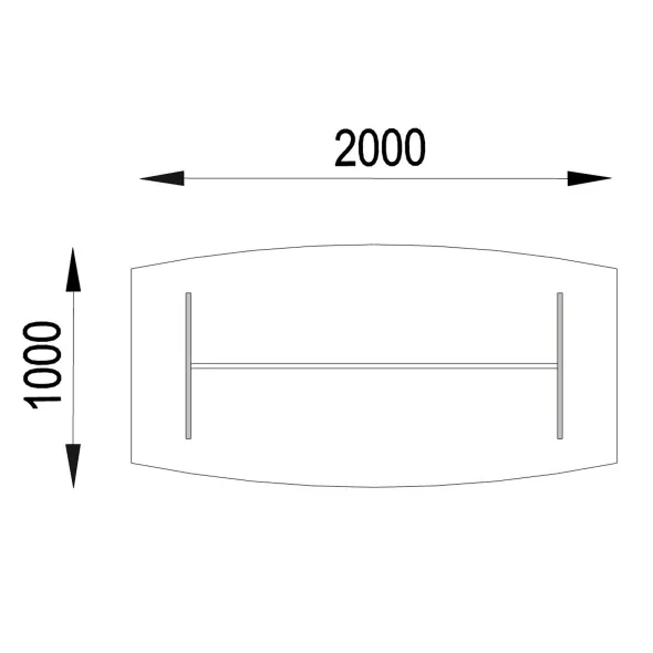 Table de réunion tonneau 6 à 8 places Majesty - l. 200 x pr. 100 cm - pieds panneaux