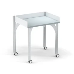 Table de tri 3 rebords antichute Trimod - 80 x 62 cm - 4 pieds sur roulettes - prestation en option