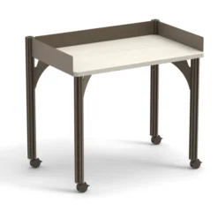 Table de tri 3 rebords antichute Trimod - 100 x 62 cm - 4 pieds sur roulettes - prestation en option