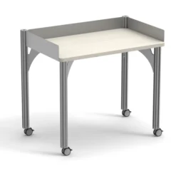 Table de tri 3 rebords antichute Trimod - 100 x 62 cm - 4 pieds sur roulettes - prestation en option