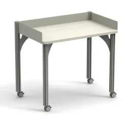 Table de tri 3 rebords antichute Trimod - 100 x 62 cm - 4 pieds sur roulettes - prestation en option