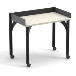 Table de tri 3 rebords antichute Trimod - 100 x 62 cm - 4 pieds sur roulettes - prestation en option