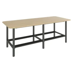 Table double haute rectangulaire 12/14 places Workbench - l. 322,2 x pr. 120 cm