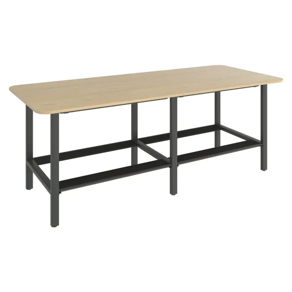 Table double haute rectangulaire 12/14 places Workbench - l. 322,2 x pr. 120 cm