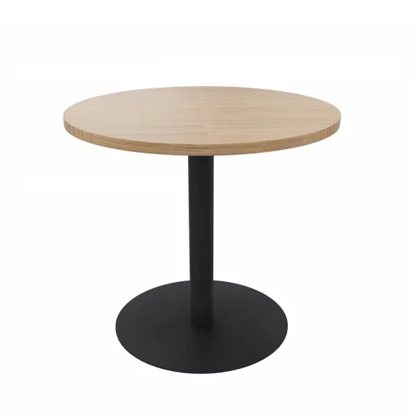 Table Epure Cafet - Ø 80 cm - plateau mélaminé - piétement central époxy