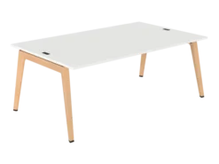 Table face à face B Free - 200 x 120 cm - mélaminé - piétement bois