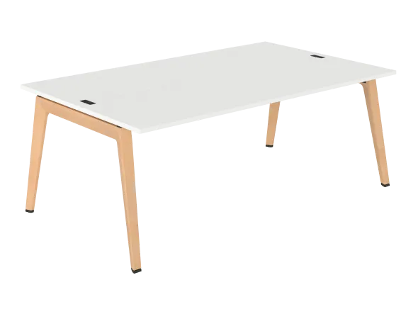 Table face à face B Free - 200 x 120 cm - mélaminé - piétement bois