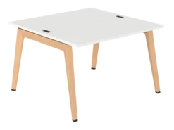Table face à face B Free - 120 x 120 cm - mélaminé - piétement bois