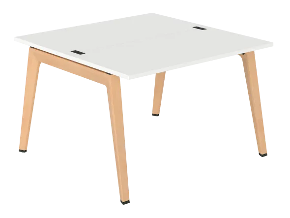 Table face à face B Free - 120 x 120 cm - mélaminé - piétement bois
