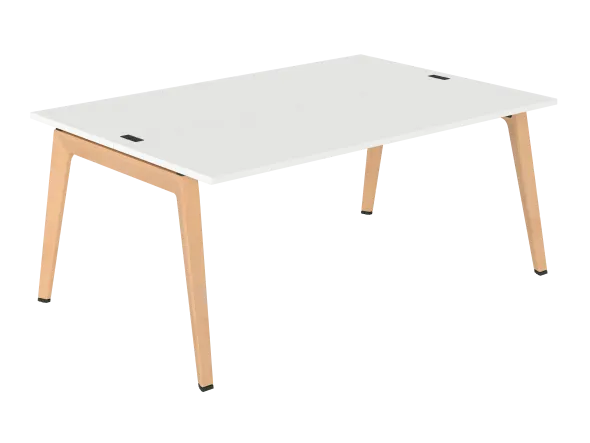 Table face à face B Free - 180 x 120 cm - mélaminé - piétement bois