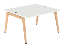 Table face à face B Free - 140 x 120 cm - mélaminé - piétement bois