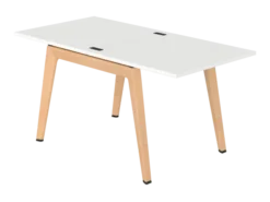 Table face à face B Free - 80 x 160 cm - mélaminé - piétement bois