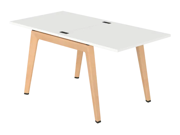 Table face à face B Free - 80 x 160 cm - mélaminé - piétement bois
