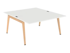 Table face à face B Free - 160 x 180 cm - mélaminé - piétement bois