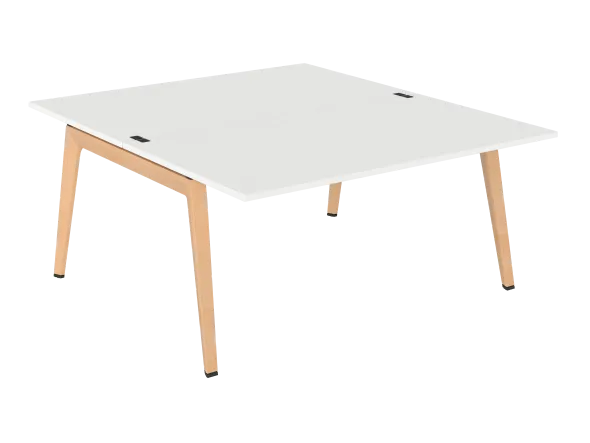 Table face à face B Free - 160 x 180 cm - mélaminé - piétement bois