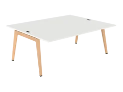 Table face à face B Free - 200 x 160 cm - mélaminé - piétement bois