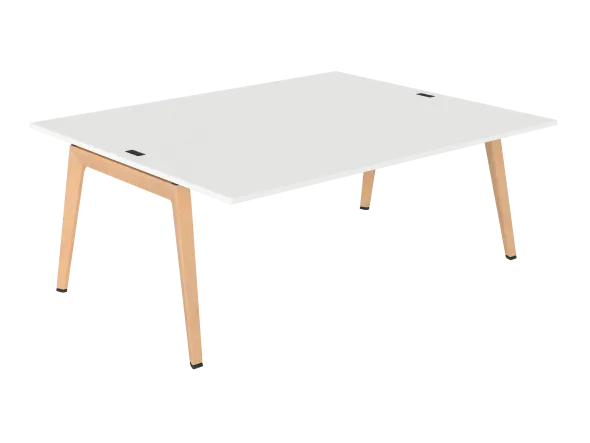 Table face à face B Free - 200 x 160 cm - mélaminé - piétement bois