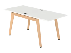 Table face à face B Free - 80 x 180 cm - mélaminé - piétement bois