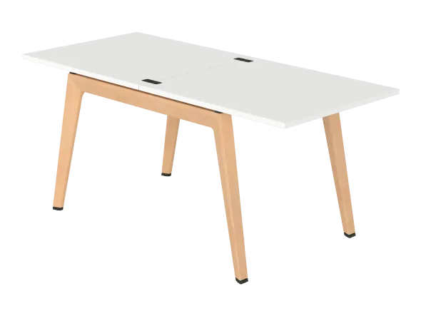 Table face à face B Free - 80 x 180 cm - mélaminé - piétement bois