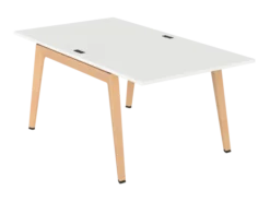Table face à face B Free - 100 x 180 cm - mélaminé - piétement bois