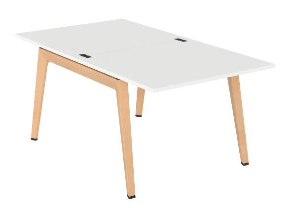 Table face à face B Free - 100 x 180 cm - mélaminé - piétement bois