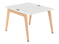 Table face à face B Free - 100 x 120 cm - mélaminé - piétement bois