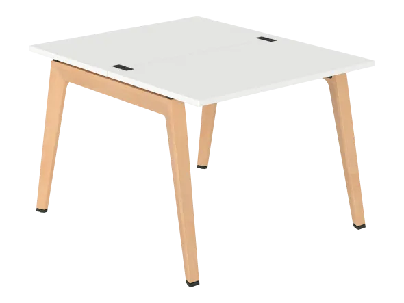 Table face à face B Free - 100 x 120 cm - mélaminé - piétement bois