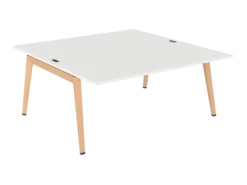 Table face à face B Free - 180 x 180 cm - mélaminé - piétement bois