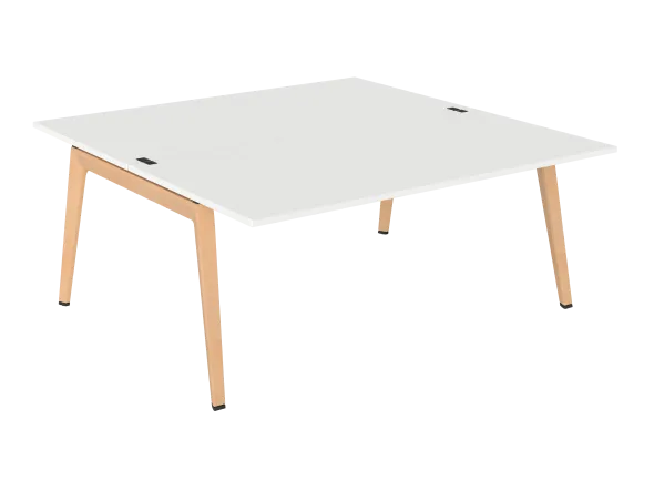 Table face à face B Free - 180 x 180 cm - mélaminé - piétement bois