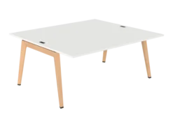 Table face à face B Free - 180 x 160 cm - mélaminé - piétement bois