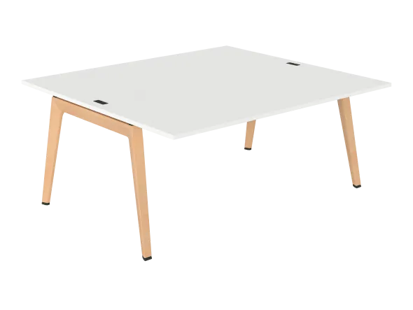 Table face à face B Free - 180 x 160 cm - mélaminé - piétement bois