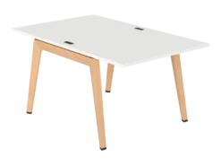 Table face à face B Free - 100 x 160 cm - mélaminé - piétement bois
