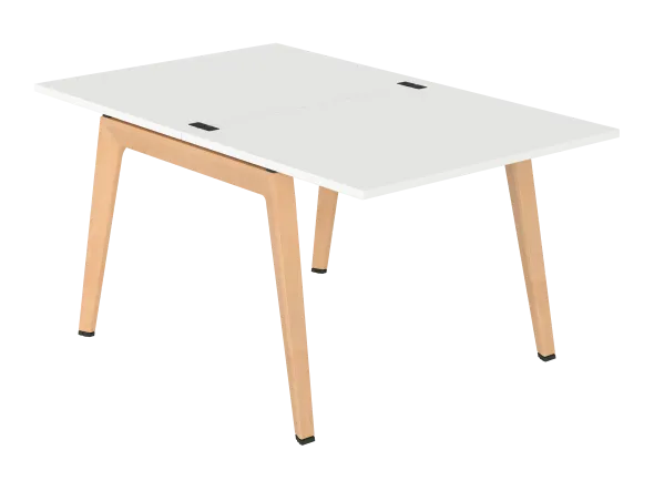 Table face à face B Free - 100 x 160 cm - mélaminé - piétement bois