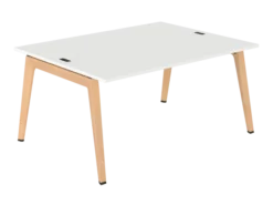 Table face à face B Free - 160 x 120 cm - mélaminé - piétement bois