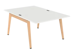 Table face à face B Free - 120 x 180 cm - mélaminé - piétement bois